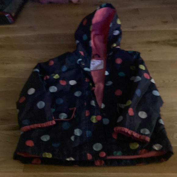 Sweet Millie navy with coloured circles rain jacket - Picture 1 of 4